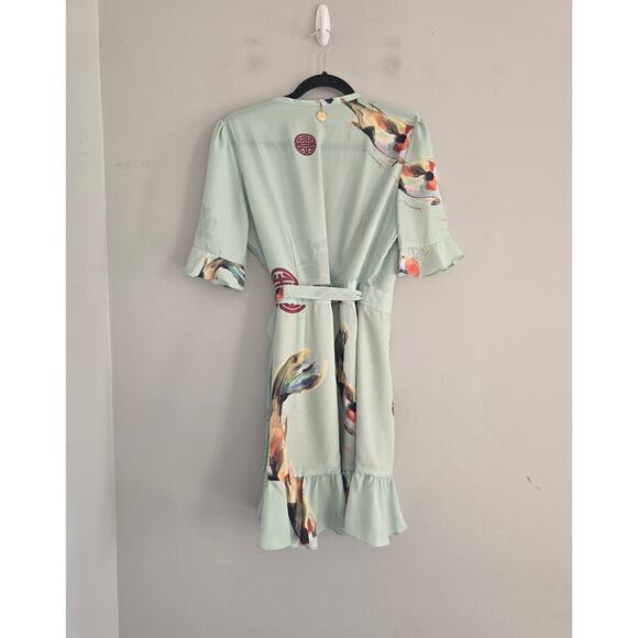 Maria Sanz Mint Green Colorful Dress One Size - Picture 3 of 6